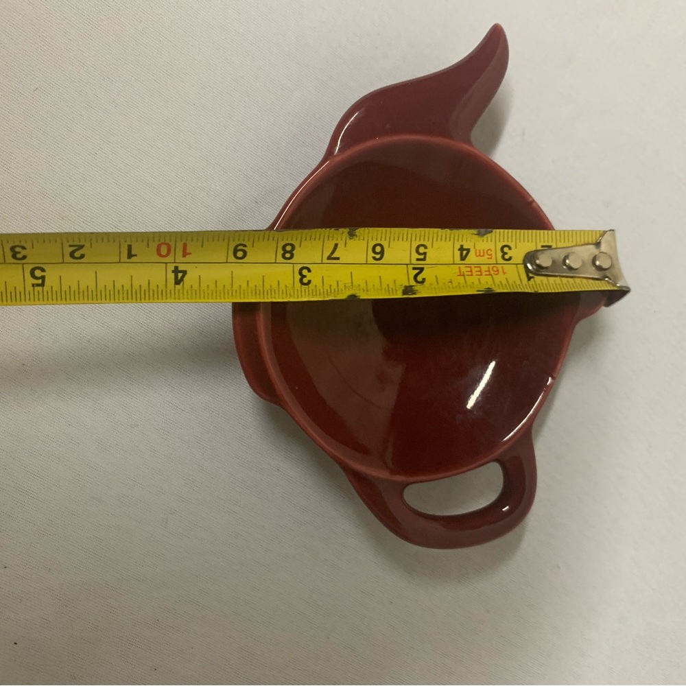 Elegant Red Ceramic Teapot-Shaped Dish tea bag holder - Picture 4 of 6